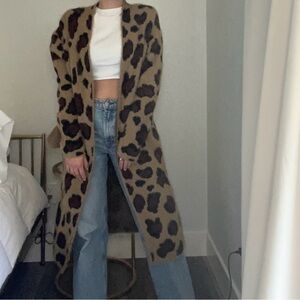 Leopard Print Long Cardigan